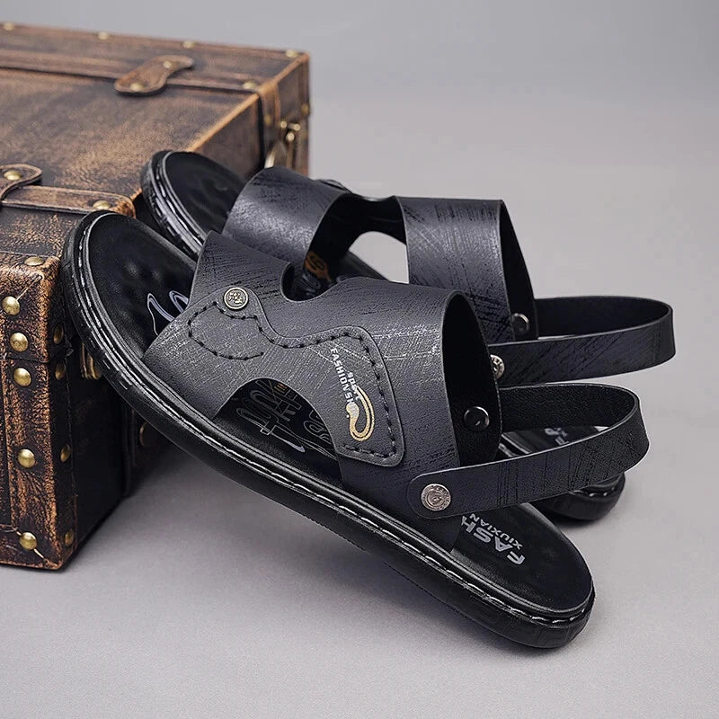 Classic Men Sandals Outdoor Handmade Slippers Lightweight Non Slip Beach Shoes