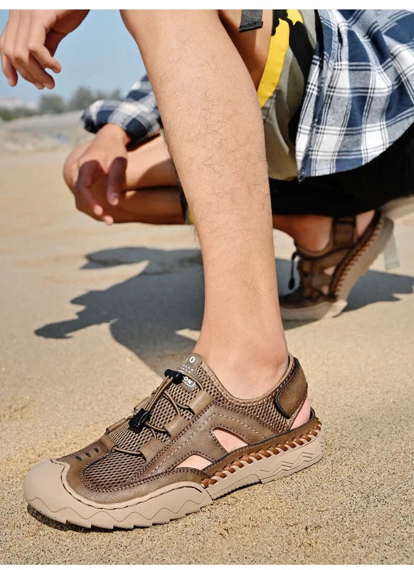 Summer Men's Breathable Mesh Sandals Casual Lightweight Shoes Beach Slippers