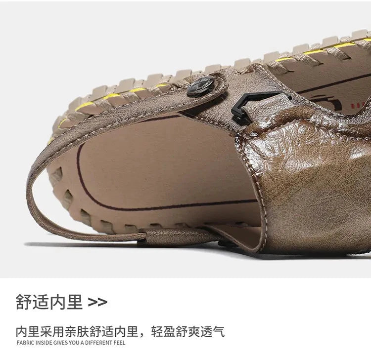 Mens Closed Round Toe Hollow Out Slingbacks Sandals Slippers Beach Holiday Shoes