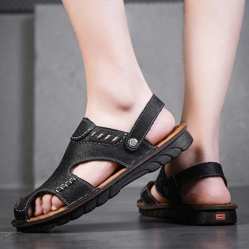 Fashion Men's Closed Toe Non-slip Sandals Outdoor Beach Casual Slippers Summer
