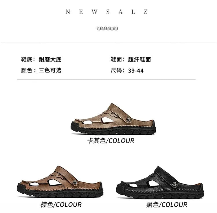 38-48 Plus Size Mens Closed Toe Hollow Out Slingback Sandals Beach Slipper Shoes