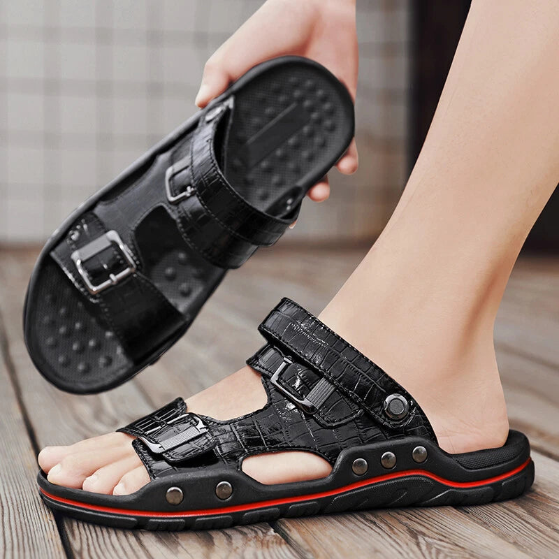 Men Summer Beach Sandals Outdoor Water Shoes Buckle Strap Casual Slippers Slide