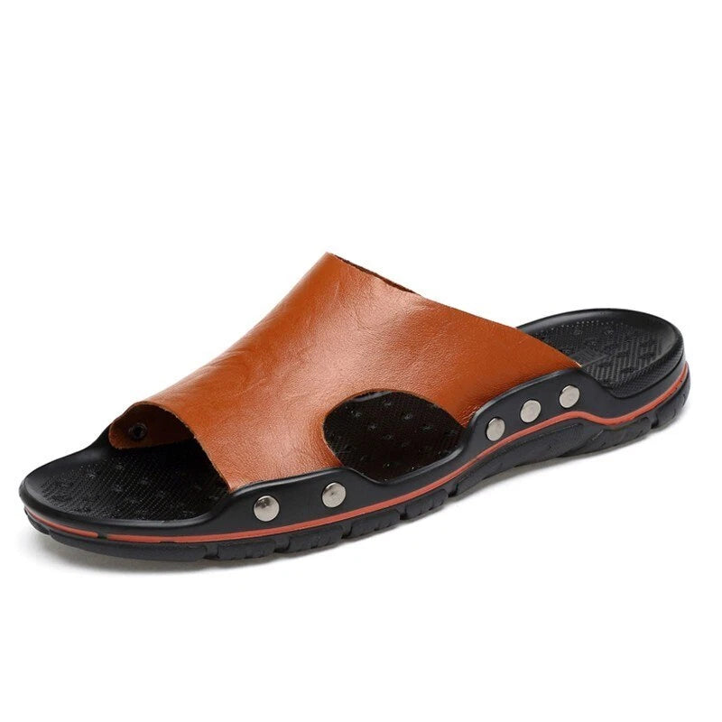 Men Slippers Slip on Flats Slides Beach Sandals Casual Shoes Big Size 38-48
