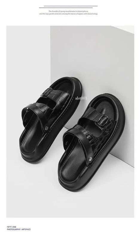 Mens Thick Soled Sandals Slipper Open Toe Outdoor Fashion Summer Slingback Beach