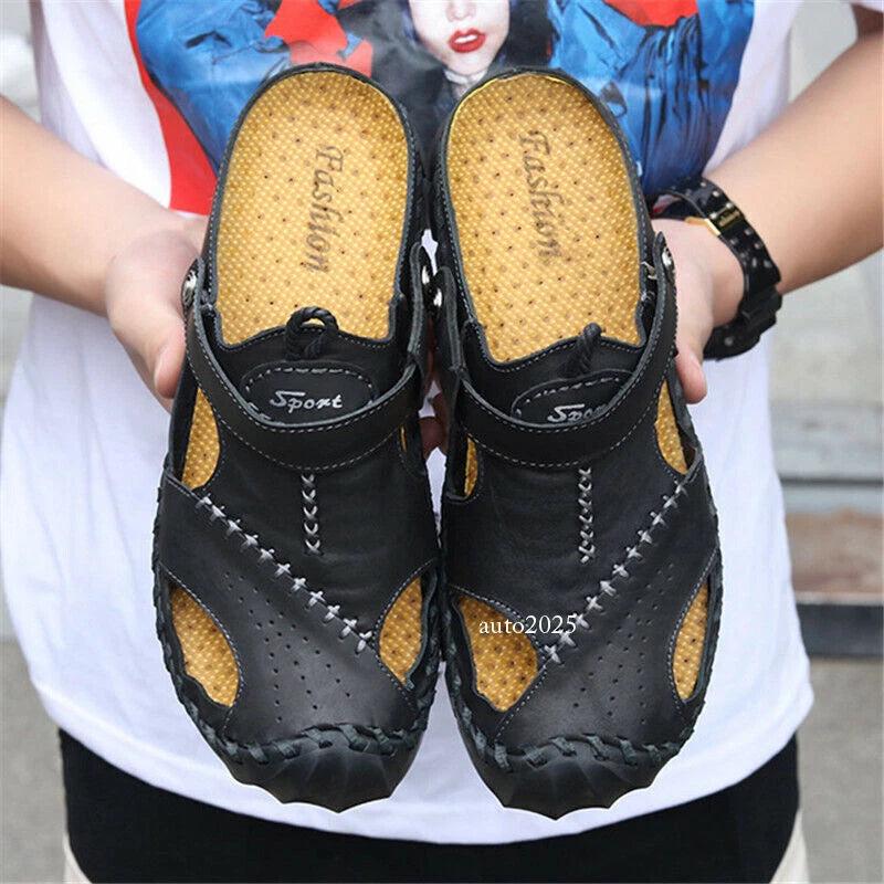 Men Hiking Sandals Closed Toe Walking Trail Beach Summer Shoes Non-slip Slippers