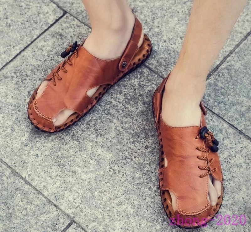 Chic Men Summer Plus Size Sandals Closed Toe Outdoor Shoes Beach Casual Slippers