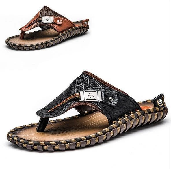Men's Leisure Flat Summer Flip Flops Slippers Beach Sandals Shoes Oversize Sport