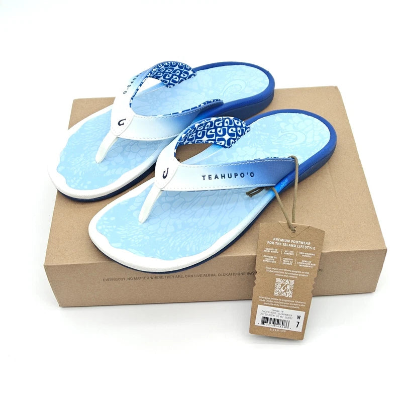 OluKai Ohana 20110-3YCW Women Sandals Arch Support Flip Flop Sz 5-11