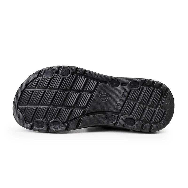 Male Leather Sandals Summer Breathable Slippers Casual Outdoor Flat Beach Shoes