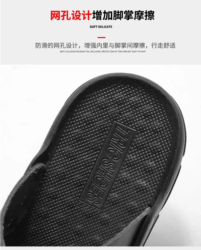 38-48 Sz Mens Open Toe Slip on Slippers Sandals Beach Holiday Summer Flats Shoes