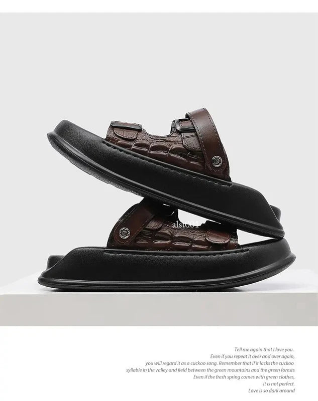 Mens Thick Soled Sandals Slipper Open Toe Outdoor Fashion Summer Slingback Beach