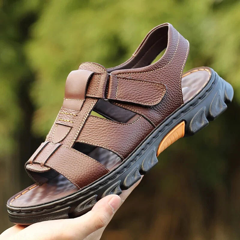 Men's Beach Shoes Summer Sandals Slippers Outdoor Thick-soled Flats Footwear