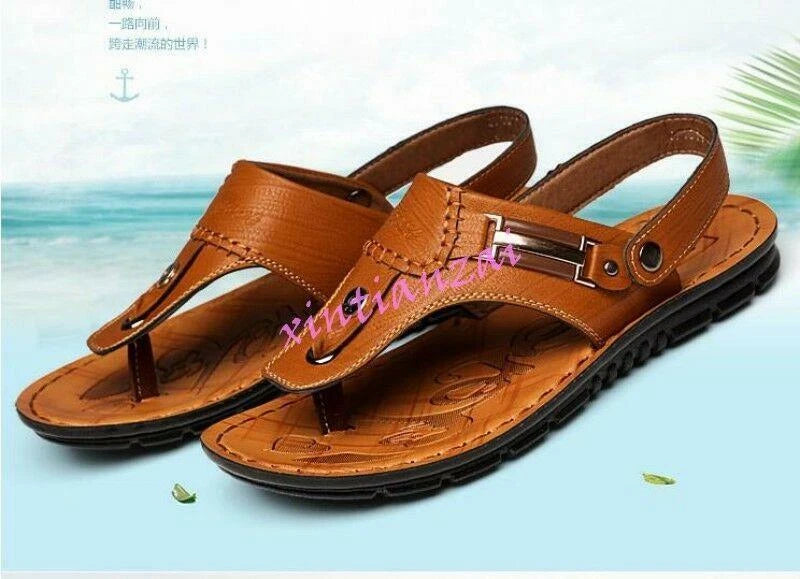 Mens flip flops thong outdoor Beach sandals slipper casual mules shoes