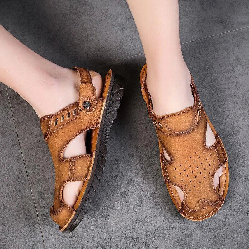 Fashion Men's Closed Toe Non-slip Sandals Outdoor Beach Casual Slippers Summer
