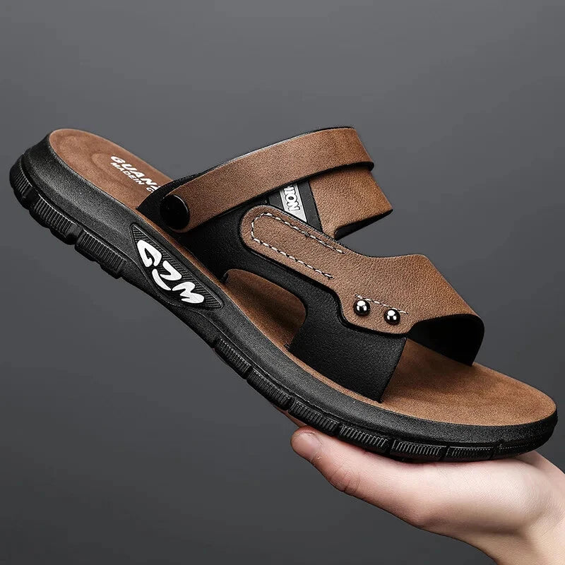 Men Lightweight Beach Sandals Summer Slippers Slip On Flats Slides Casual Shoes