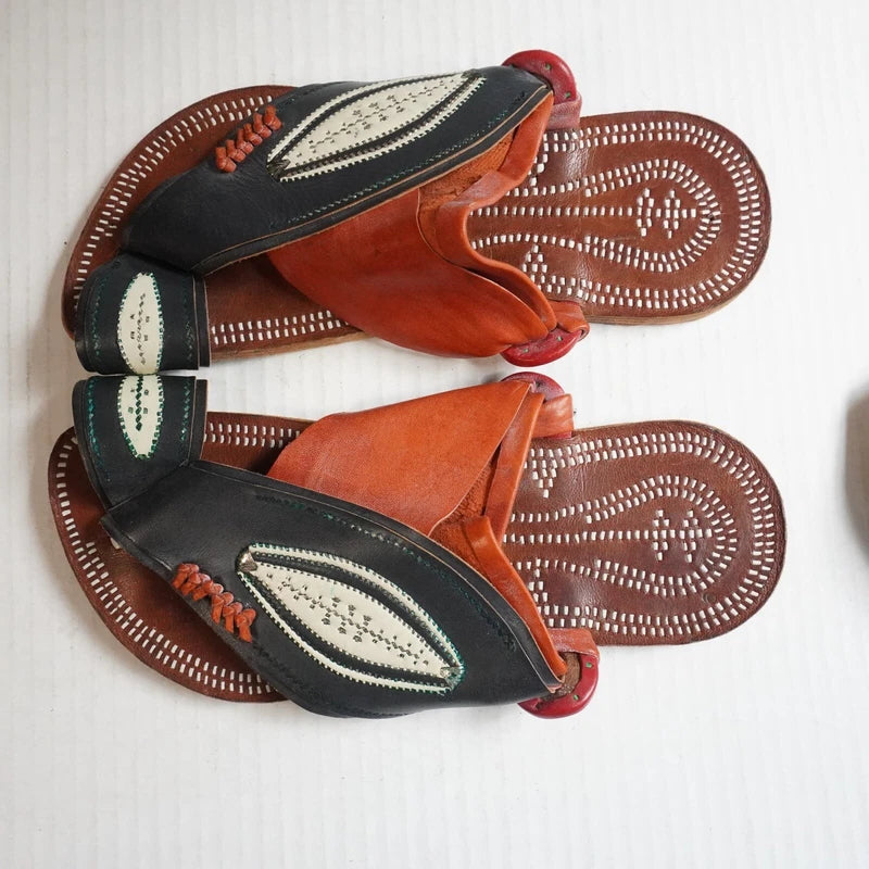 Kuwaiti Arabian Gulf handmade leather Men's 9.5/10 flat sandals slipper