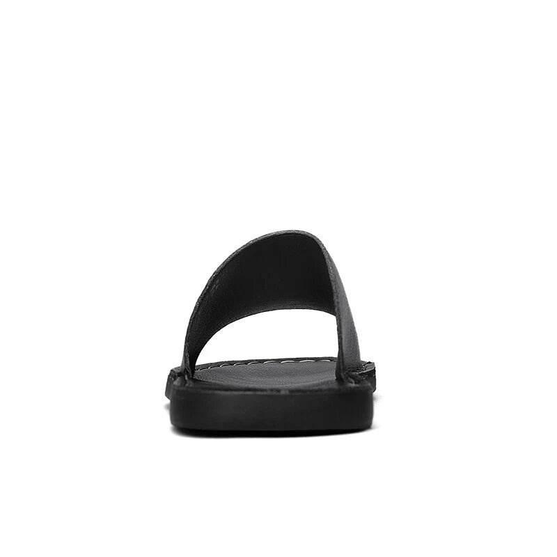 Men Casual Leather Sandals Refreshing Summer Beach Slippers Slides Outdoor Shoes