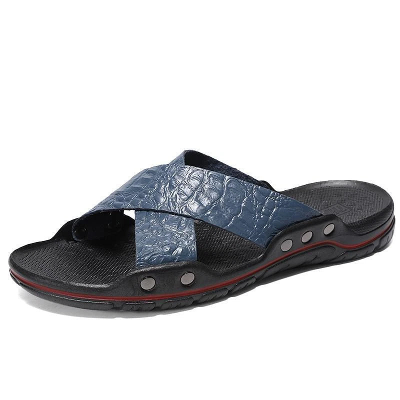 Men Slippers Slip on Flats Slides Beach Sandals Casual Shoes Big Size 38-48