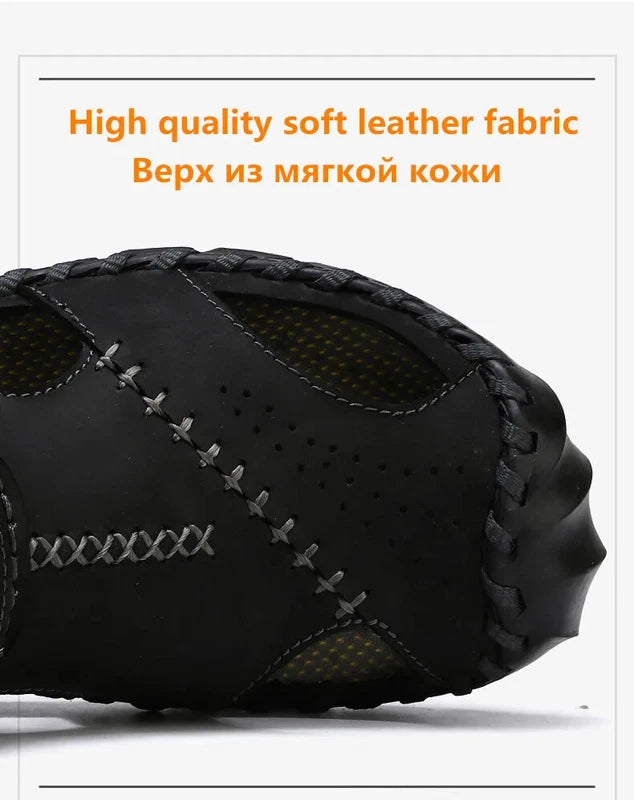 Leather Men's Sandals Summer Beach Slippers Casual Outdoor Shoes Big Size 13
