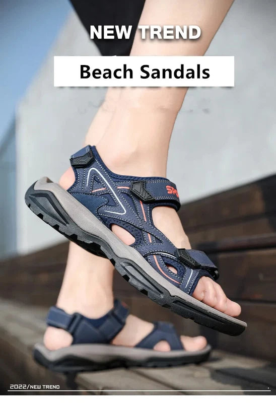 Summer Men's Sandals Outdoor Beach Platform Wading Shoes Soft Non-Slip Slippers