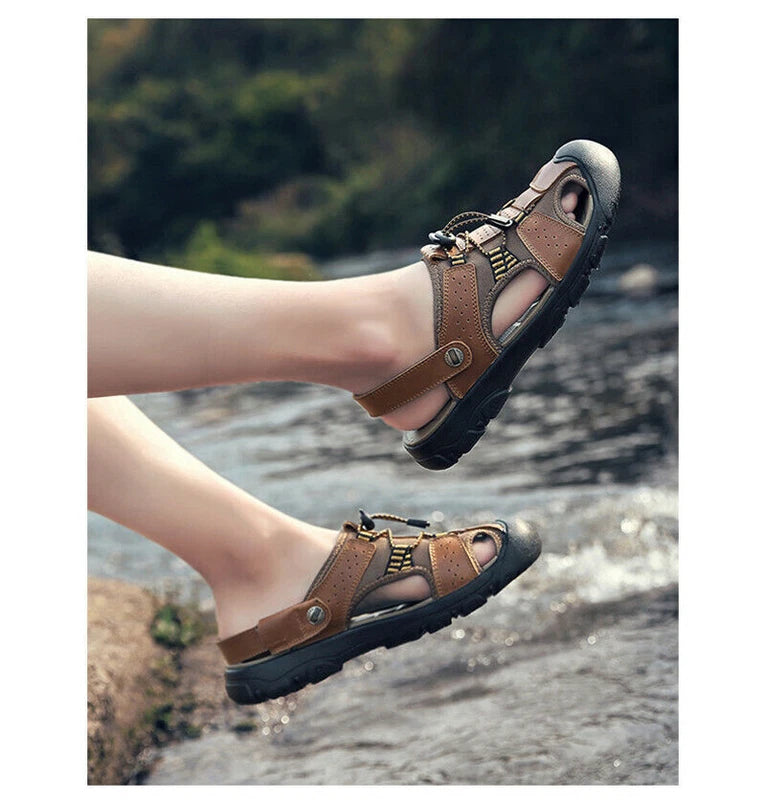 Mens Sandals Summer Sports Fishman Closed Toe Water Shoes Beach Slippers Outdoor