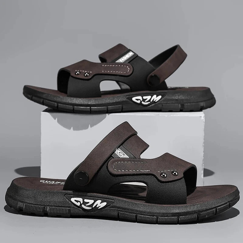 Men Lightweight Beach Sandals Summer Slippers Slip On Flats Slides Casual Shoes
