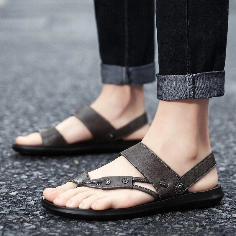 Men's Summer Beach Casual Ring Toe Slippers Flats Slingbacks Sandals Shoes 38-44