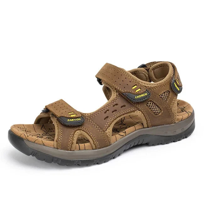 Summer Leisure Men's Shoes Beach Sandals Leather Comfortable Slippers Big Size13