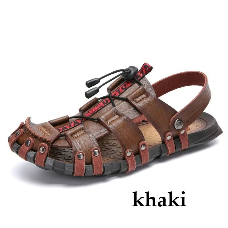 Genuine Leather Summer Sandals Men's Beach Wading Shoes Outdoor Casual Sandals