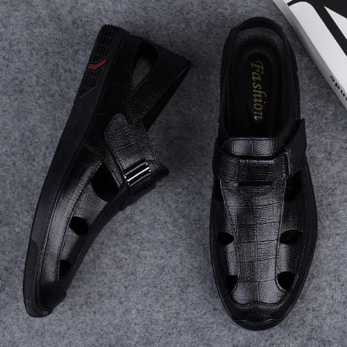 Men's Leather Sandals Beach Shoes Sports Leisure Sandals Outdoor Men's Slippers