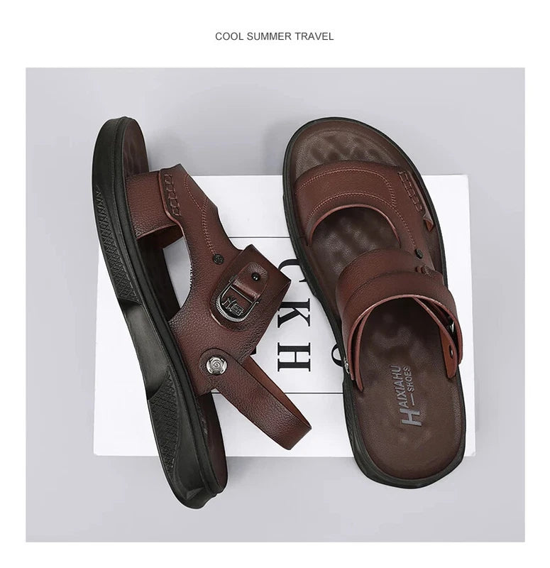 Summer Men's Sandals Breathable Non-Slip Outdoor Slippers Soft Sole Beach Shoes