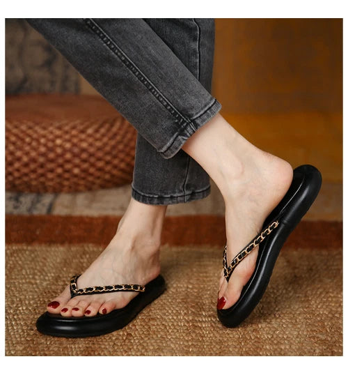 Women Flip Flops SummerFootwear Slippers Flat Sandals Beach Cloud Platform Shoes