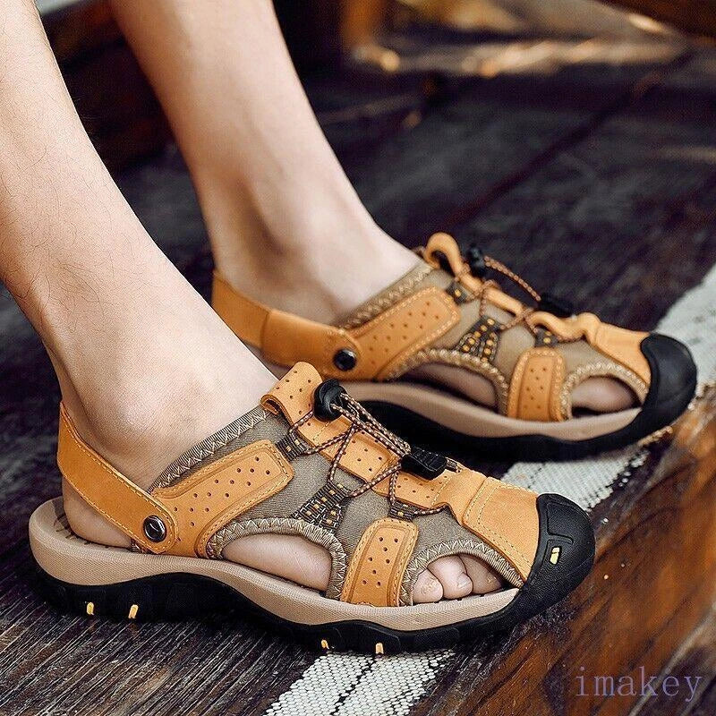 Mens Summer Slip On Sandals Beach Outdoor Sports Closed Toe Casual Slippers 2025