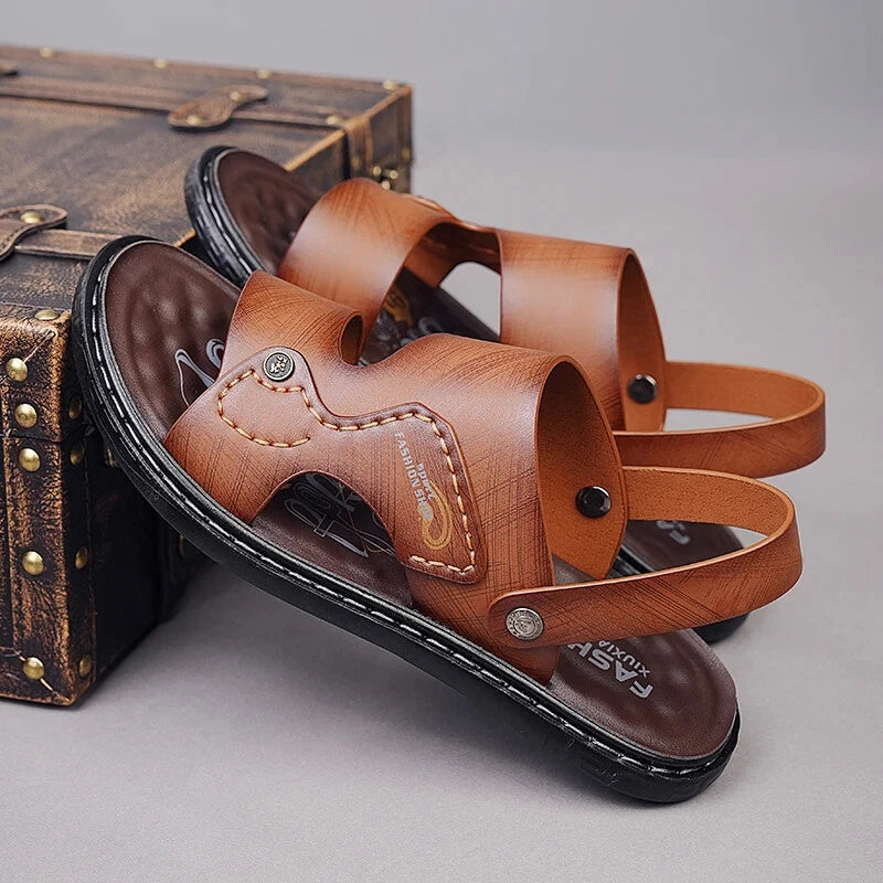 Classic Men Sandals Outdoor Handmade Slippers Lightweight Non Slip Beach Shoes