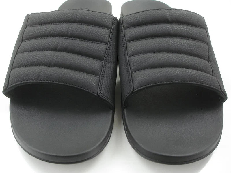 Men's sz 13 M OluKai Maha 'Olu Slides Sandals Black Slip-On Slipper Gym Shower