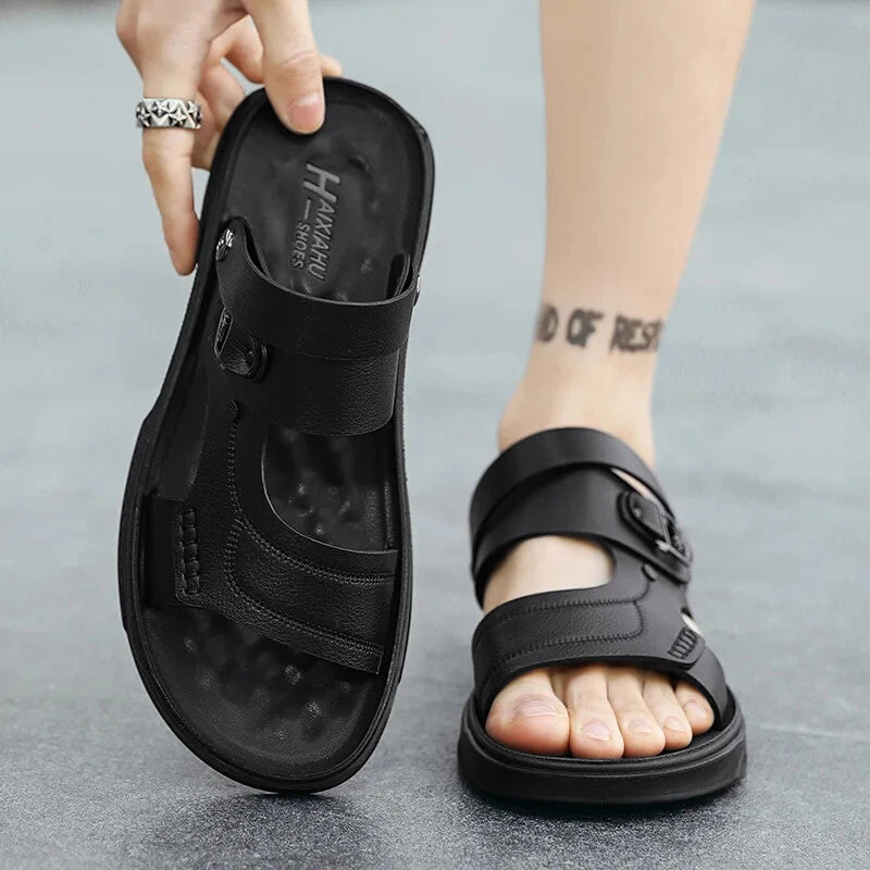 Summer Men's Sandals Breathable Non-Slip Outdoor Slippers Soft Sole Beach Shoes
