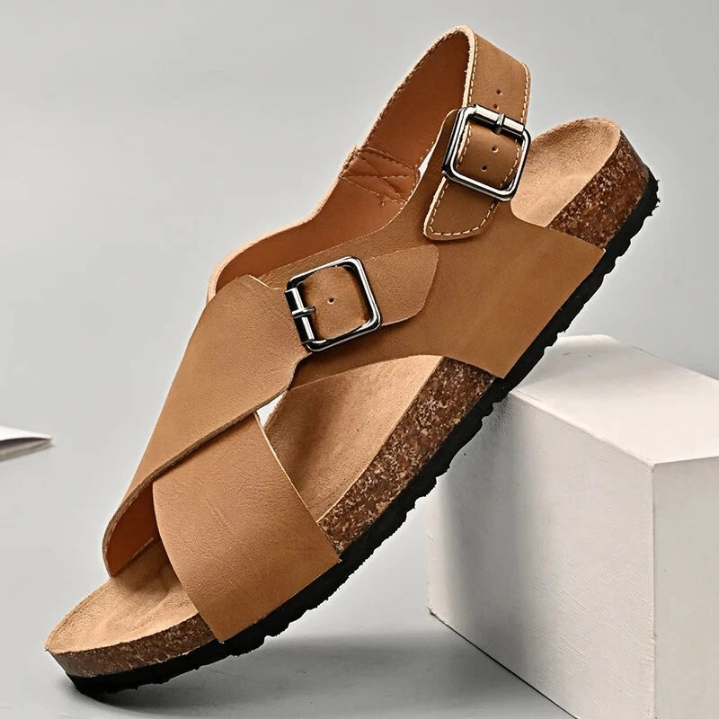 Men's Summer Sandals Hollow Breathable Flats Slippers Outdoor Beach Shoes