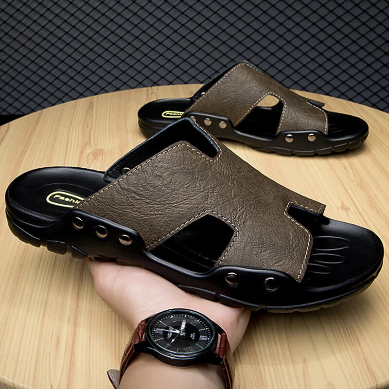 Plus Size Sandals Slippers Men's Open Toe Flats Flips Flops Beach Outdoor New