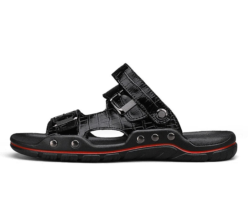 Men Summer Beach Sandals Outdoor Water Shoes Buckle Strap Casual Slippers Slide