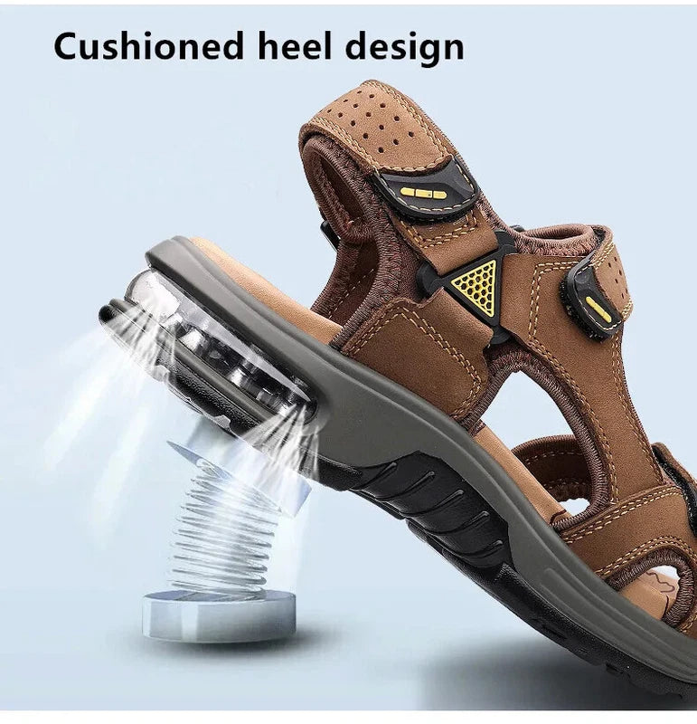 Summer Comfortable Men's Sandals Leather Breathable Slippers Outdoor Beach Shoes