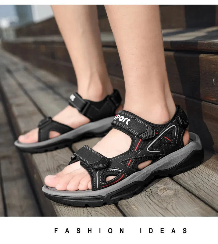 Summer Men's Sandals Outdoor Beach Platform Wading Shoes Soft Non-Slip Slippers