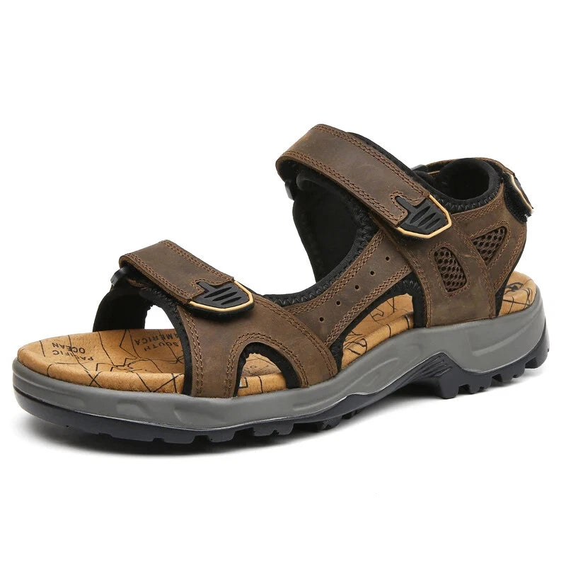 Summer Men's Shoes Soft Breathable Sandals Leather Outdoor Beach Comfy Slippers