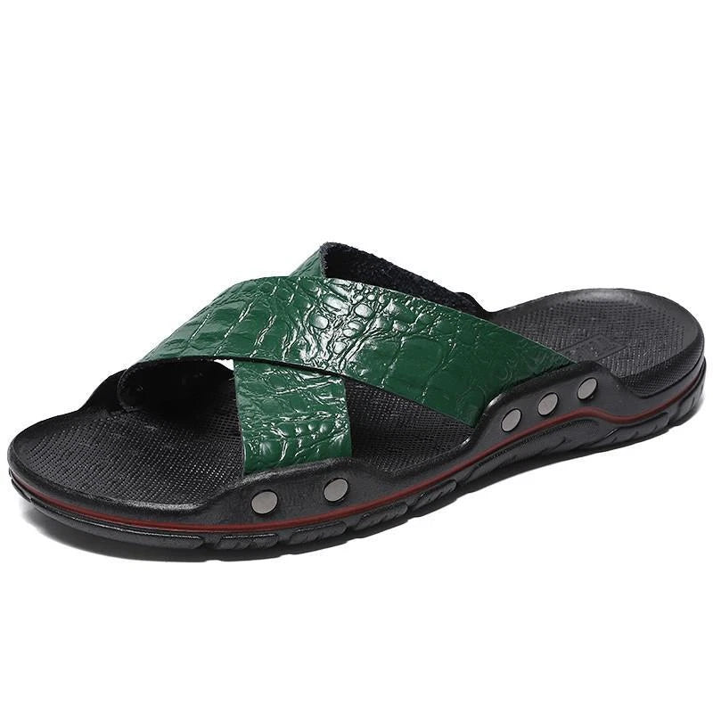 Men Slippers Slip on Flats Slides Beach Sandals Casual Shoes Big Size 38-48