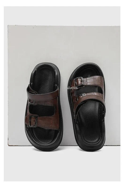 Mens Thick Soled Sandals Slipper Open Toe Outdoor Fashion Summer Slingback Beach