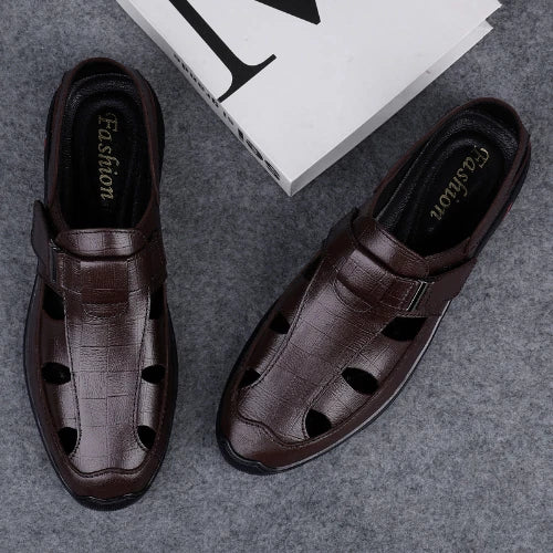 Men's Leather Sandals Beach Shoes Sports Leisure Sandals Outdoor Men's Slippers