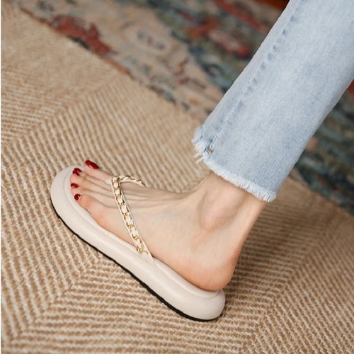 Women Flip Flops SummerFootwear Slippers Flat Sandals Beach Cloud Platform Shoes