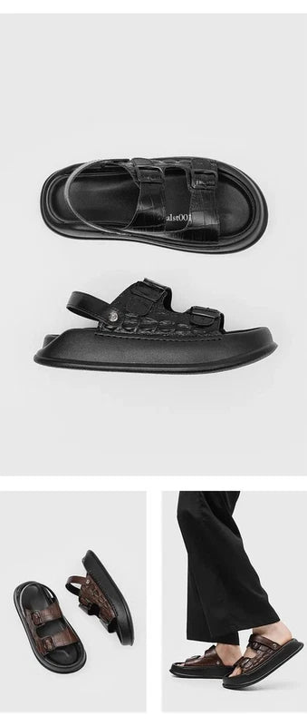 Mens Thick Soled Sandals Slipper Open Toe Outdoor Fashion Summer Slingback Beach