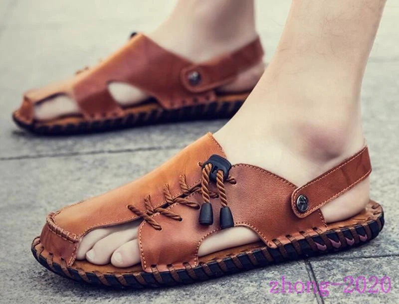 Chic Men Summer Plus Size Sandals Closed Toe Outdoor Shoes Beach Casual Slippers