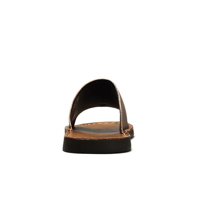 Men Casual Leather Sandals Refreshing Summer Beach Slippers Slides Outdoor Shoes