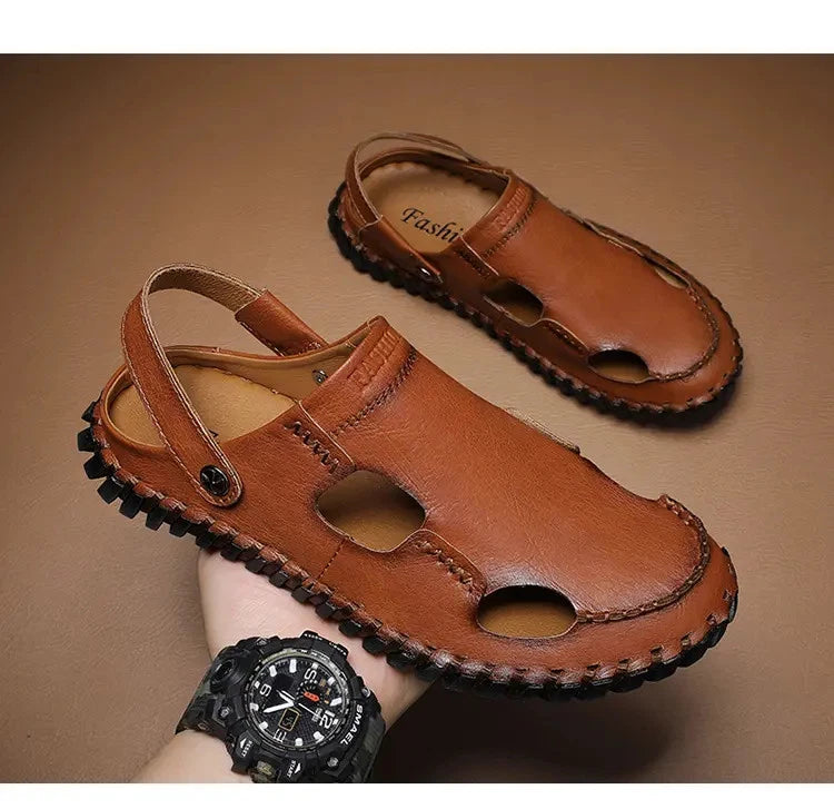 38-48 Mens Closed Round Toe Slingback Sandals Slippers Beach Holiday 2 Ways Wear